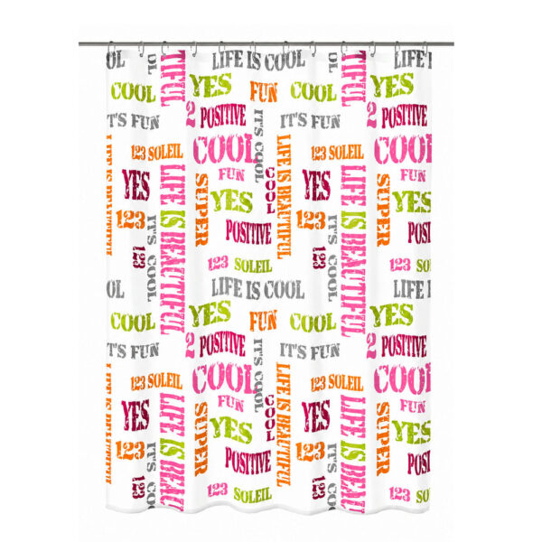 Shower Curtain Textile Script - Multicolor