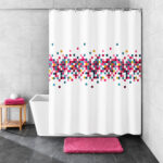 Cora Geometric Waterproof Shower Curtain – Multicolor - Image 2