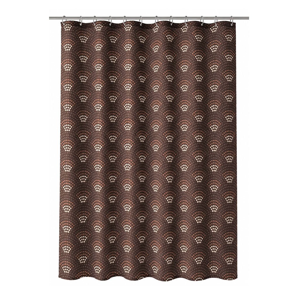 KLW-522-1 Shower Curtain Textile Bow Nut Brown - Image 1