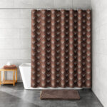Shower Curtain Textile Bow Nut Brown - Image 2