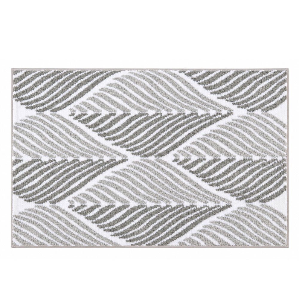 KLW-524-1 Bath Rug Leaf Anthracite - Image 1