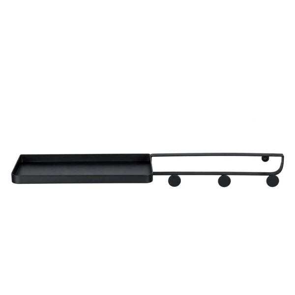 Framework Wall Shelf with Hooks – Black