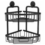 Rocco 2-Tier Corner Bathroom Shelf – Black