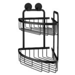 Rocco 2-Tier Corner Bathroom Shelf – Black - Image 2