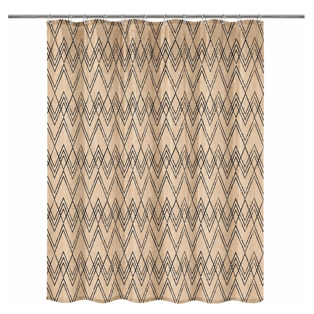 KLW-536-1 Zag Cotti Geometric Waterproof Shower Curtain - Image 1
