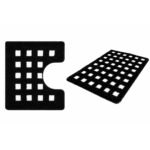 Bath and Contour Toilet Rug Set Black and white