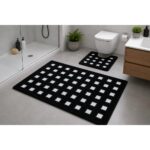 Bath and Contour Toilet Rug Set Black and white - Image 5