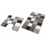 Bath and Contour Toilet Rug Set Caro Flanell Grey