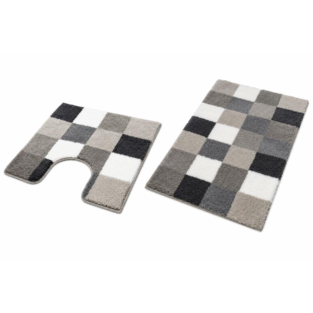 KLW-547-Merch-1 Bath and Contour Toilet Rug Set Caro Flanell Grey - Image 1