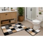 Bath and Contour Toilet Rug Set Caro Black - Image 4