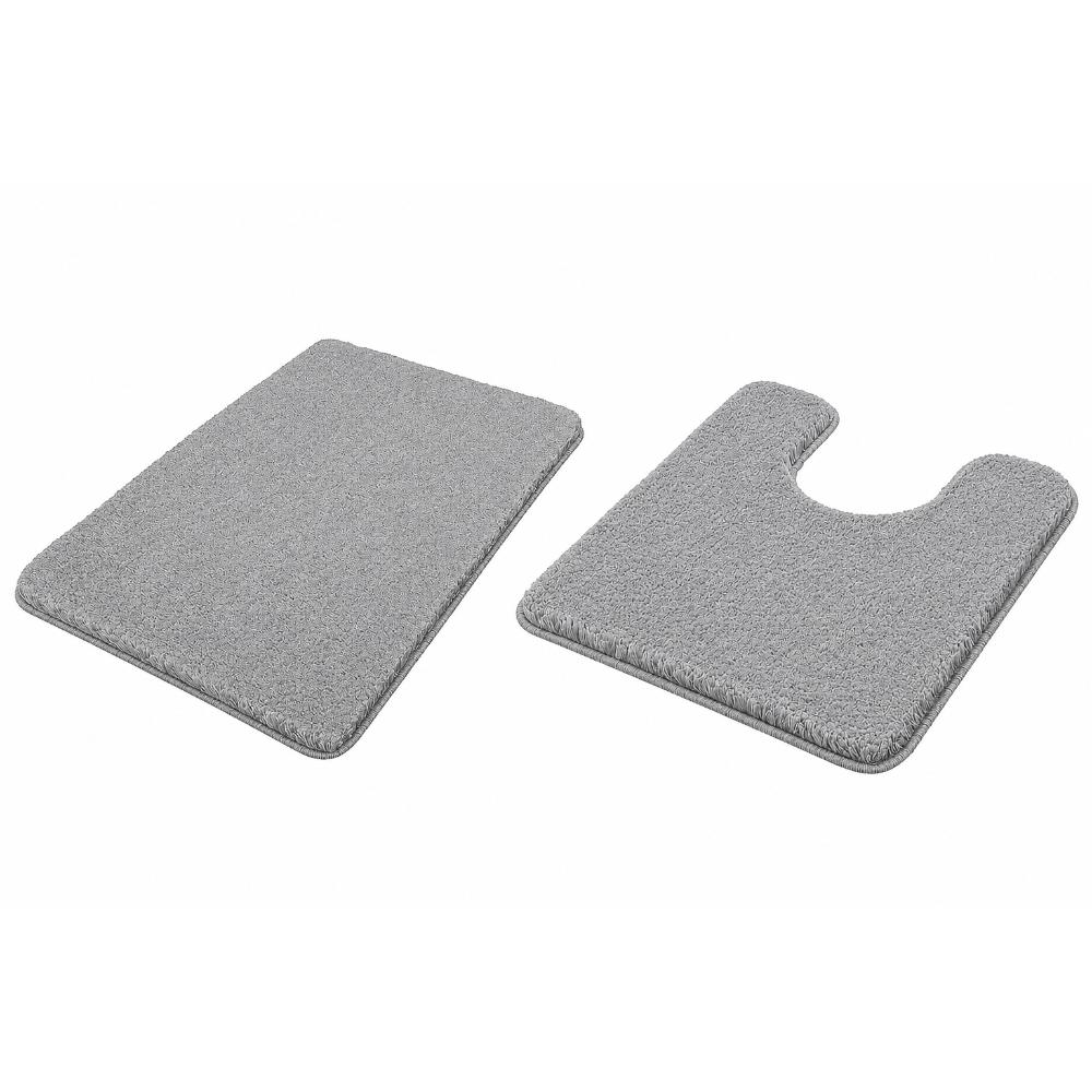 KLW-592-Merch-1 Bath and Contour Toilet Rug Set Relax Grey - Image 1