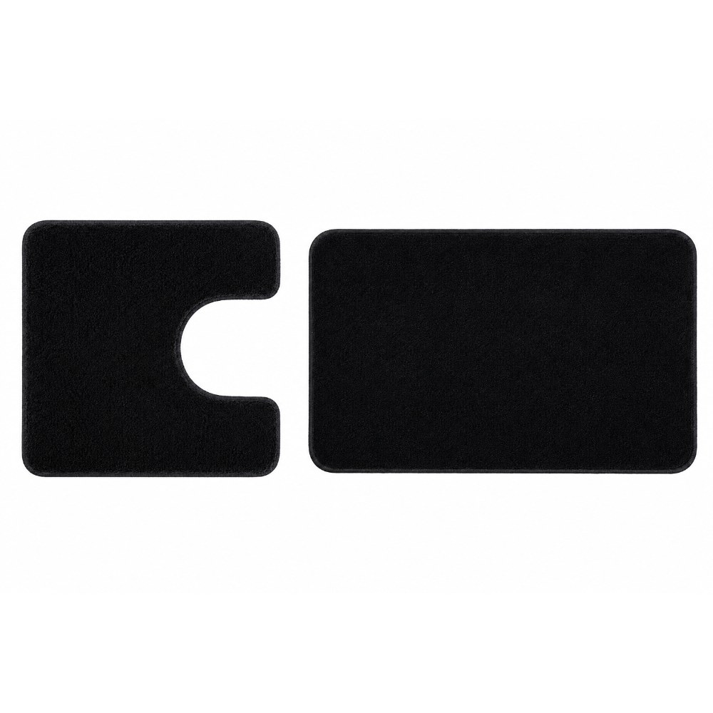 KLW-596-New-1 Bath and Contour Toilet Rug Set Relax Black - Image 1