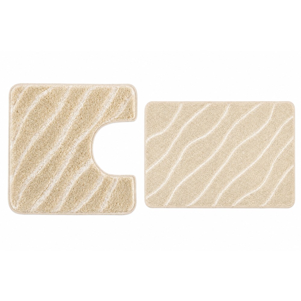 KLW-609-new-1 Bath and Contour Toilet Rug Set Tram Beige - Image 1