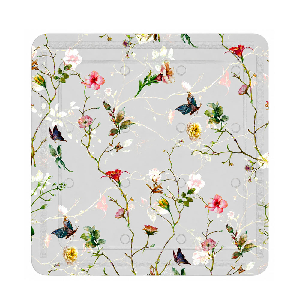 KLW-649-1 Floral Garden Shower Mat – Multicolor - Image 1