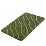 Tram Textured Bath Rug – Dark Olive Green - Image 2