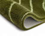 Tram Textured Bath Rug – Dark Olive Green - Image 3