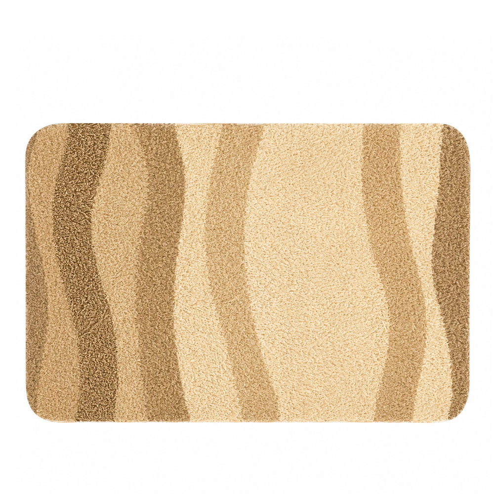 KLW-70-1 Miami Wave Bath Rug – Natural Beige - Image 1