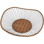 Rustic Wire Iron Fruit Basket with Woven Accent Rim - Image 2