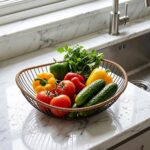 Rustic Wire Iron Fruit Basket with Woven Accent Rim - Image 4