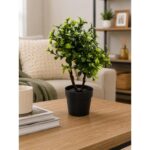 Artificial Green Plant Bonsai in Plastic Pot - Image 2