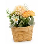 Artificial Flower Bonsai in Woven Rattan Basket - Image 3
