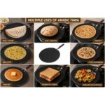 32cm Black Marble Coated Aluminum Flat Tawa - Image 2