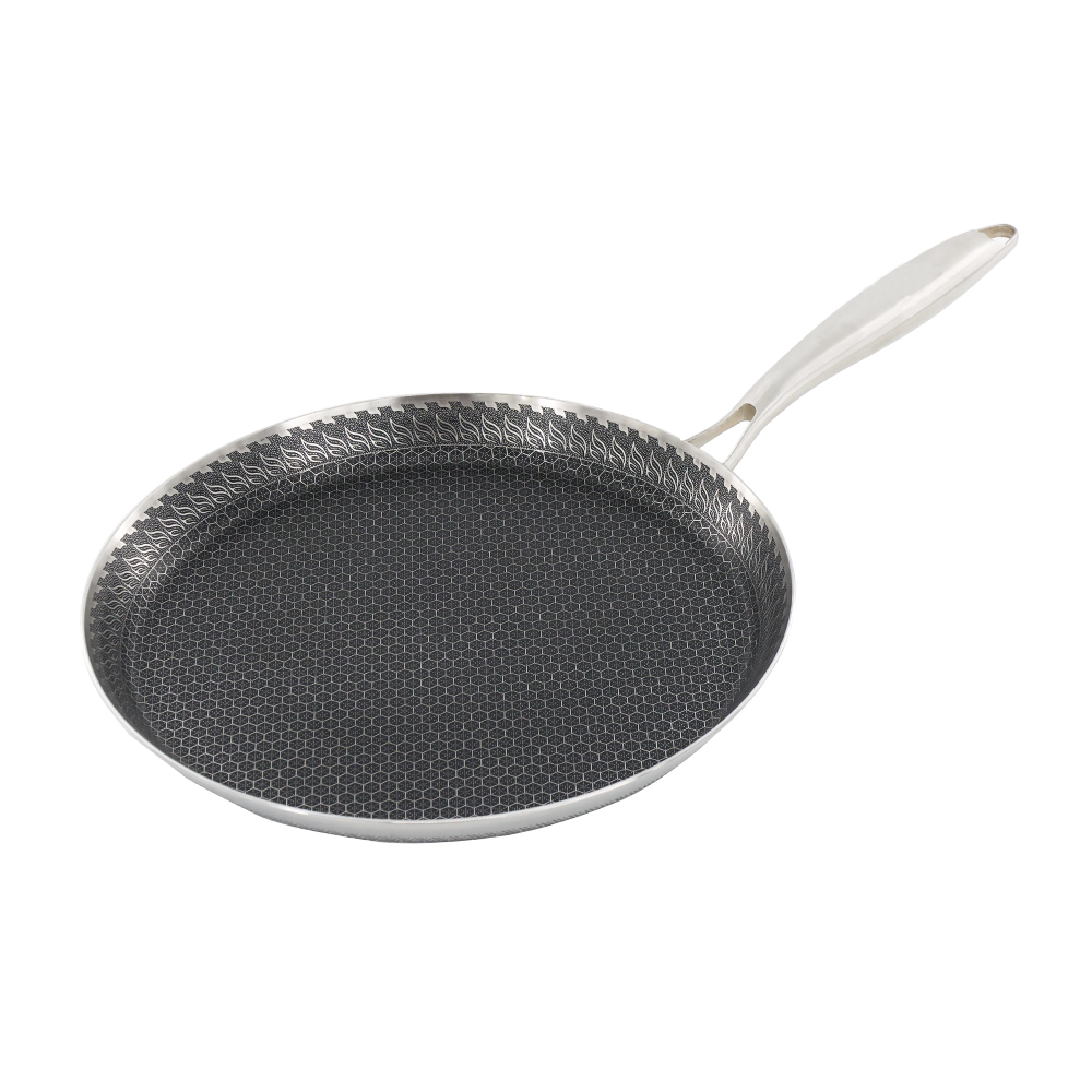 OSM-2351-1 30cm Stainless Steel Honeycomb Frying Pan - Image 1