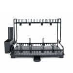 Aluminum Dish Drying Rack with Cup Holder & Drain Tray