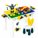 Kids Adjustable Building Block Table with Chair - Multi-Function