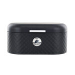 Metal Bread Bin With Tea & Sugar Canisters Set of 3 Pcs Black - Image 2