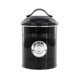 Tea, Coffee & Sugar Canisters Set of 3 Pcs Black Metal - Image 2