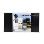 Tea, Coffee & Sugar Canisters Set of 3 Pcs Black Silver - Image 3