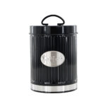 Tea, Coffee & Sugar Canisters Set of 3 Pcs Black Silver - Image 2
