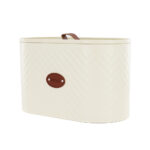 Metal Bread Bin With Tea, Coffee & Sugar Canisters Set of 4 Pcs Off White - Image 4