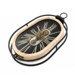 Elegant Oval Wall Clock Black Finish - Image 2