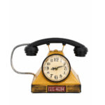 Rustic Metal Telephone Shaped Table Clock - Image 2