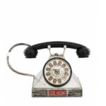 Rustic Metal Telephone Shaped Table Clock - Image 3