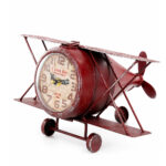 Classic Airplane Metal Table Clock Assorted Colors - Image 3
