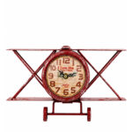 Classic Airplane Metal Table Clock Assorted Colors - Image 4