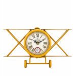Classic Airplane Metal Table Clock Assorted Colors - Image 2