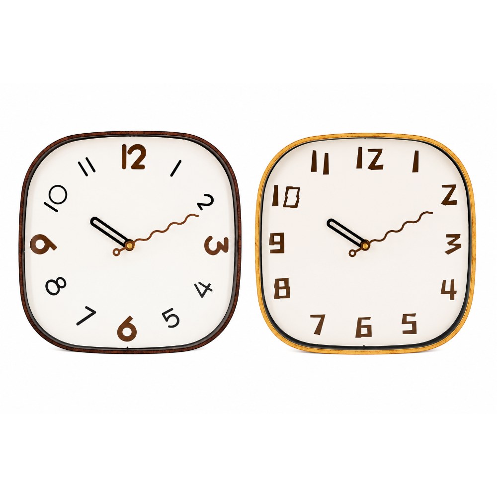 OSM-2436-Brown Nordic Style Wall Clock Modern Design - Image 1
