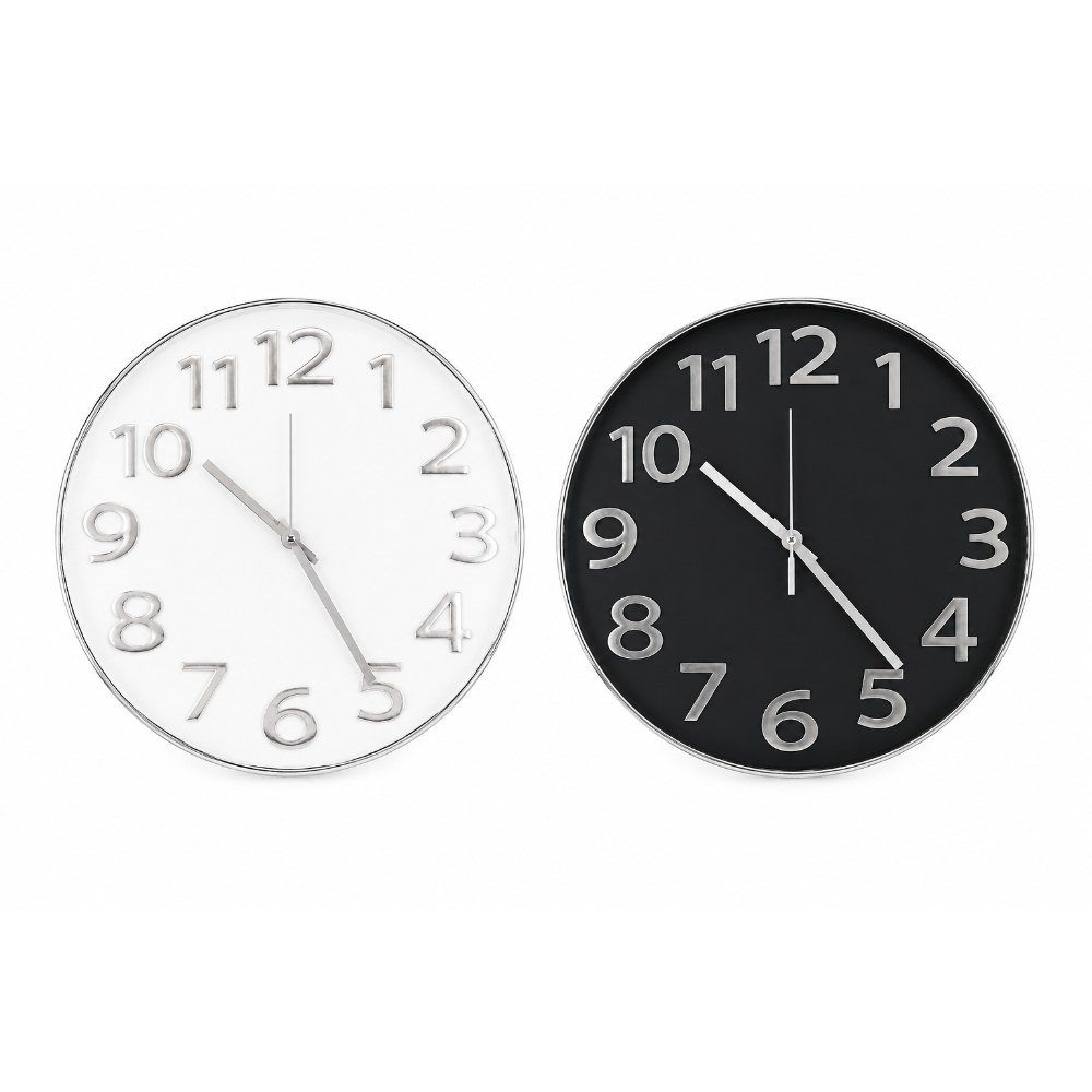 OSM-2440-BlackWhite Basic Wall Clock Assorted Colors - Image 1