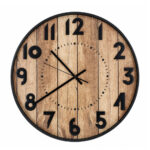 Wall Clock with Wooden Pattern Print