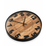 Wall Clock with Wooden Pattern Print - Image 2