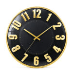Wall Clock Black and Gold
