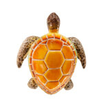 Wall Mount Metal Ornament Turtle Orange
