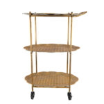 Metal Clover Shaped Engraved 3-Tier Cart in Gold