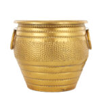 Antique Metal Planter Dull Gold Set of 3 Pcs