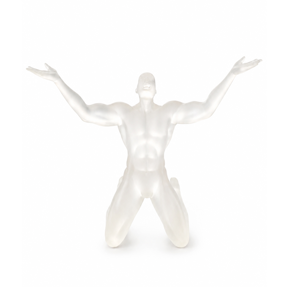 OSM-2516-1 LALIQUE FROSTED GLASS SCULPTURE - Image 1