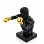 BLACK AND GOLD POLYRESIN SCULPTURE - Image 2